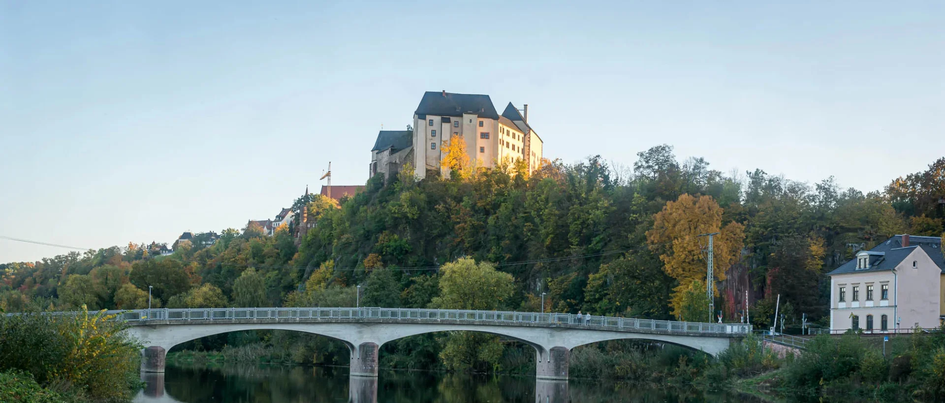 Burg Mildenstein in Leisnig. Blick von der Mulde.